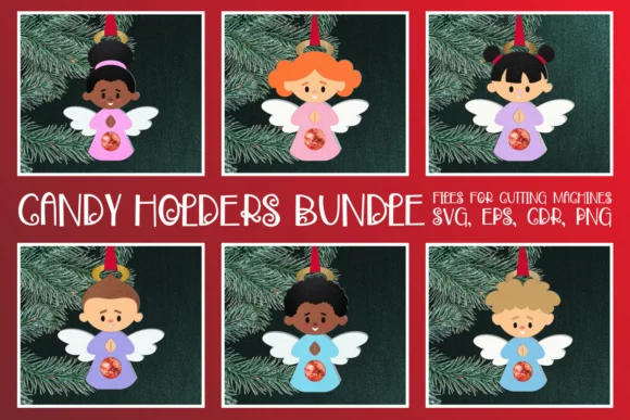 Angels Christmas Ornaments Candy Holders