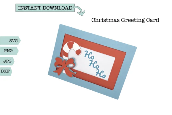 Christmas Greeting Card SVG Diecut File