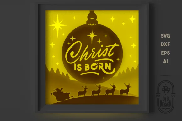 Christmas SVG 3D Scene | Christ is Born
