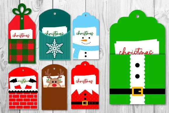 Christmas Gift Card Holder Svg Bundle
