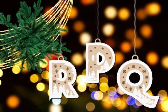Christmas Alphabet Baubles SVG