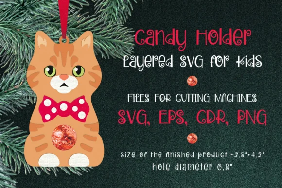 British Cat Christmas Ornament Template