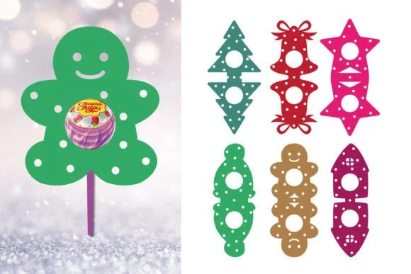 Christmas Lollipop Holder 3d SVG