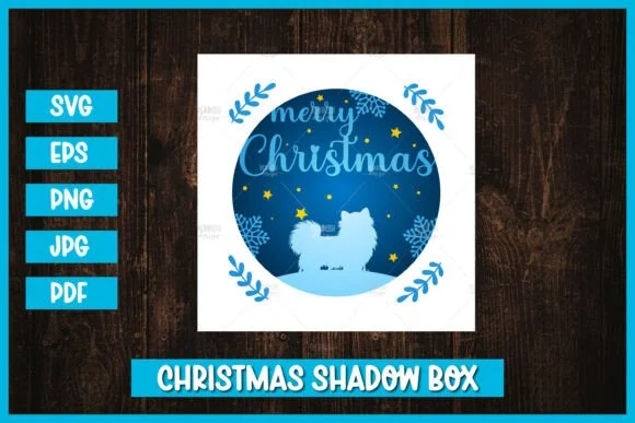 Christmas Dog Greeting Card SVG