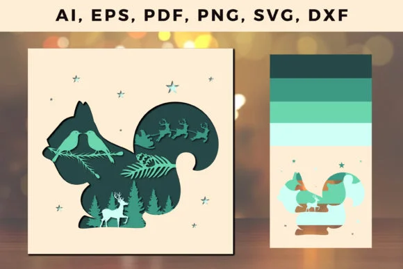 3d Multi Layer Christmas Shadow Box SVG