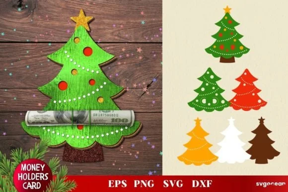 Christmas Tree Money Holder SVG