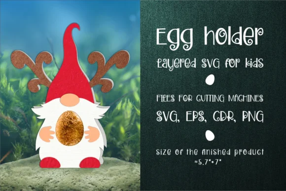 Christmas Gnome Chocolate Egg Holder SVG