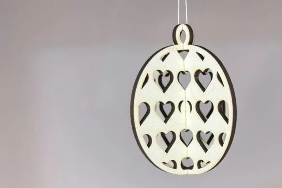 Christmas Bauble - Hearts Pattern