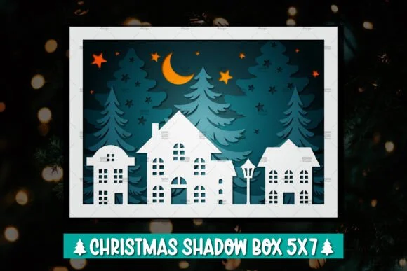 Merry Christmas 3d Paper Cuts SVG