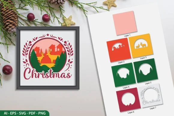 Christmas 3D Layered Papercut