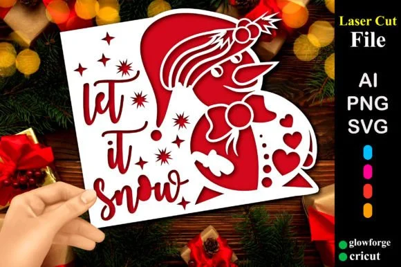 Let It Snow Christmas Papercut Card