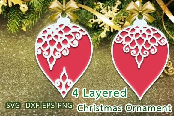 3D SVG Christmas Ornament V5