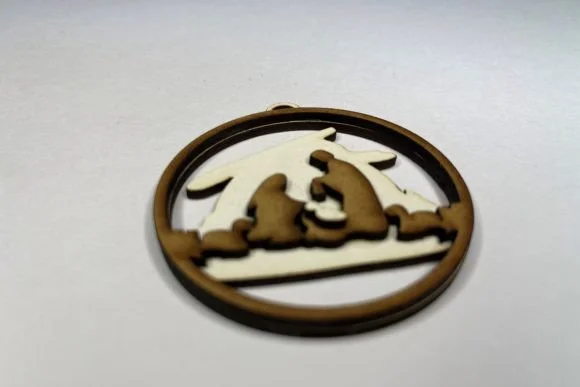Layered Christmas Bauble - Nativity Scene