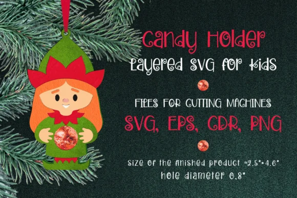 Elf Girl Christmas Ornament Candy Holder