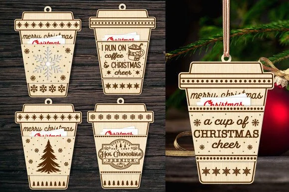 Christmas Coffee Gift Card Holder Svg