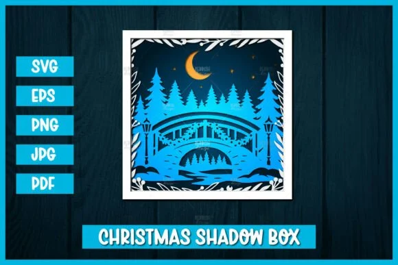 Christmas Shadow Box, 3D Paper Cut SVG