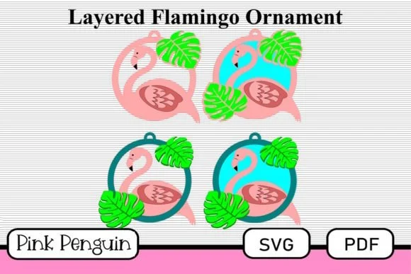 Christmas Tree Flamingo Ornament SVG