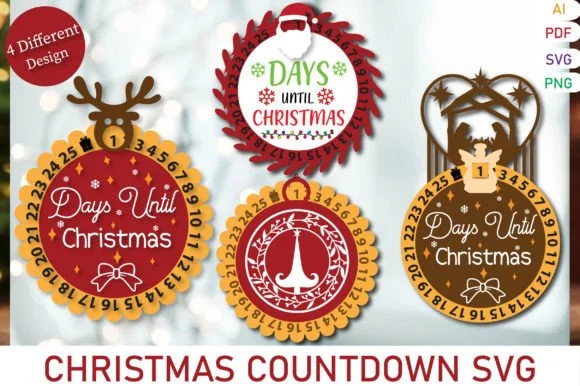 Christmas Countdown Sign Bundle Svg