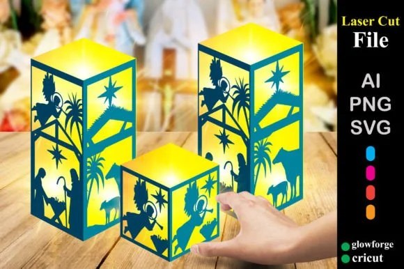 3d Nativity Christmas Ornament Lantern