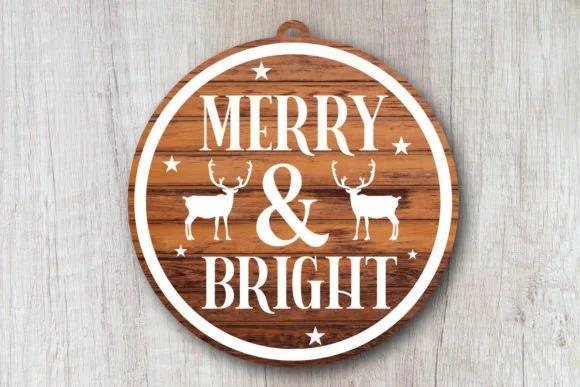 Merry and Bright Christmas Cut File
