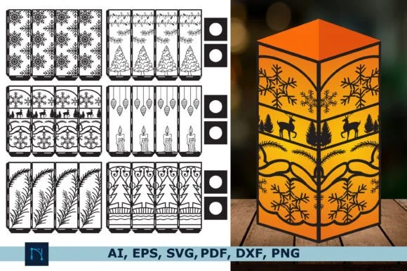 Christmas 3D Lantern SVG Bundle