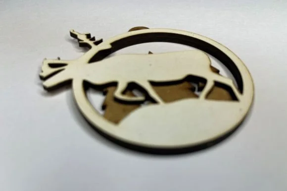 Layered Christmas Bauble - Reindeer and Spruce Trees