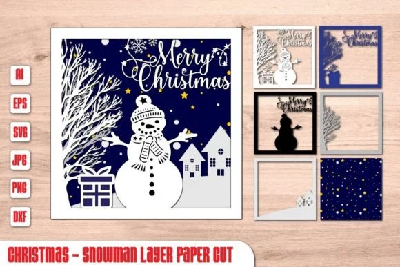 Christmas - Snowman Layer Paper Cut