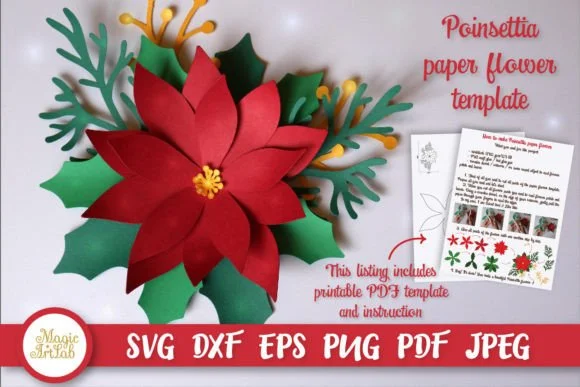 3d Christmas Poinsettia