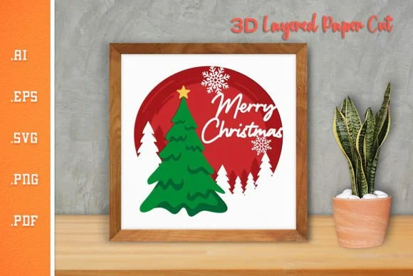 Merry Christmas Tree - 3D Paper Cut 1