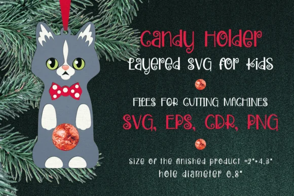Munchkin Cat Christmas Ornament Template