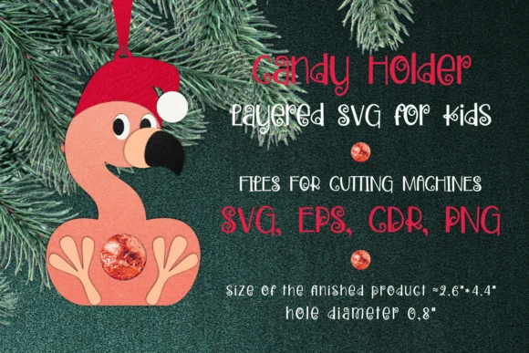Flamingo Christmas Ornament Candy Holder