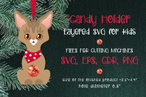 Abyssinian Cat Christmas Candy Holder