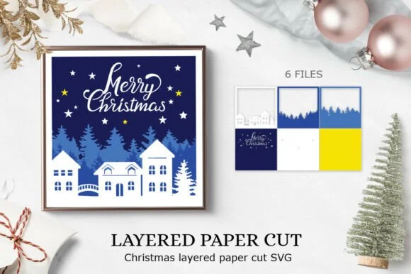 Layered Papercut Christmas Card