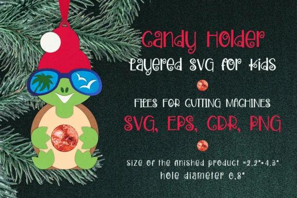 Turtle Christmas Ornament | Candy Holder