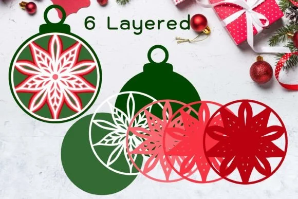 3D SVG Christmas Ornament V1