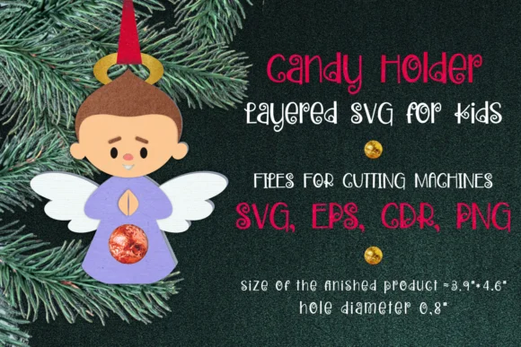 Christmas Angel Boy Candy Holder Svg