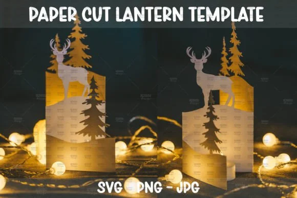 Christmas Paper Cut Lantern SVG