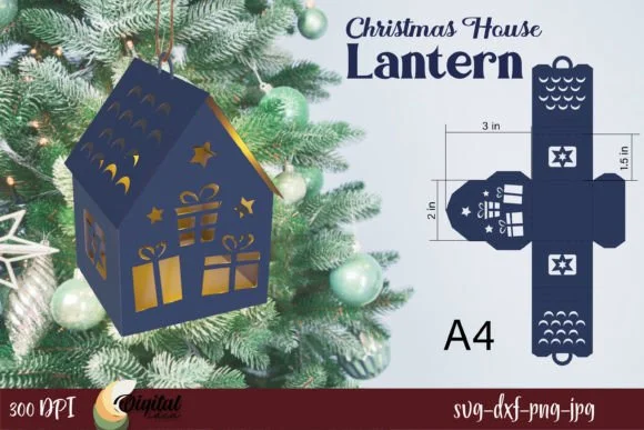 Christmas House Paper Lantern