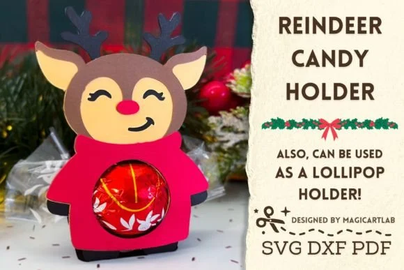 Christmas Reindeer Candy Holder Svg