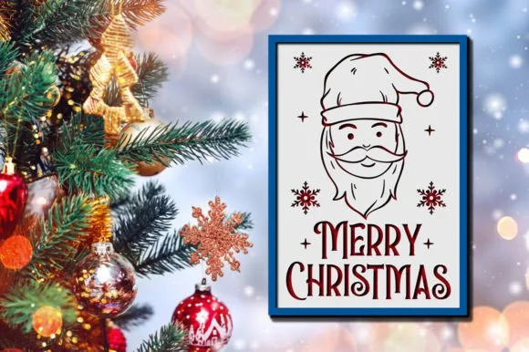 Merry Christmas Card SVG Santa