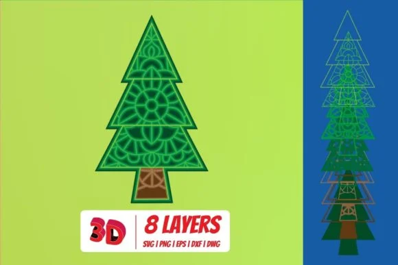 3D圣诞树1 SVG切割文件