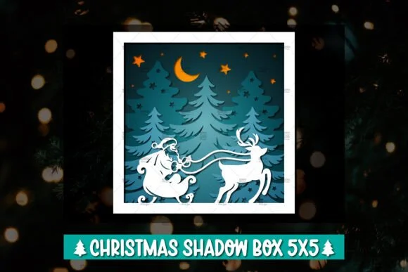 Christmas 3d Paper Cut Shadow Box SVG