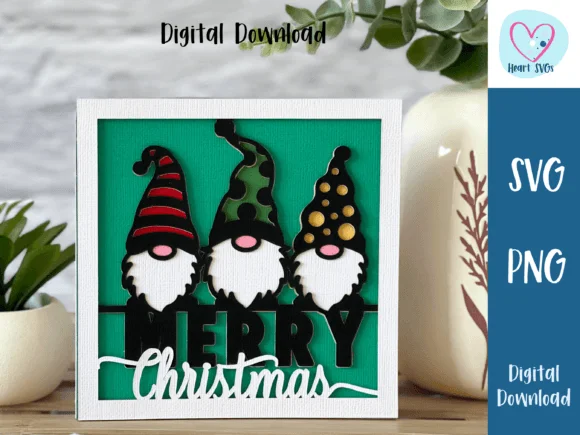 Gnome Merry Christmas Card SVG