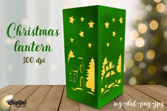 3D Lantern. Christmas Lantern Paper Cut