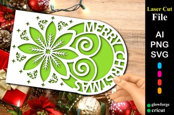 Merry Christmas Round Papercut Card
