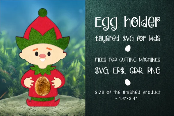 Christmas Elf Chocolate Egg Holder SVG