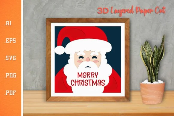 Christmas Santa - 3D SVG Paper Cut 9