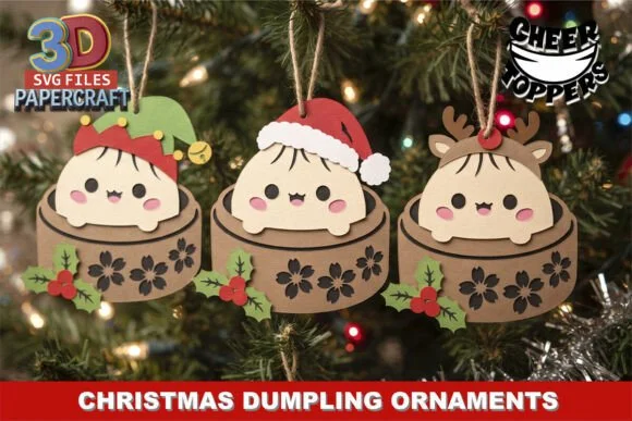 Christmas Dumplings Ornaments 3D Svg