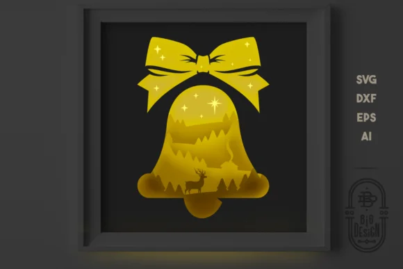 Christmas Shadow Box with Bell