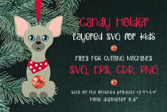Sphinx Cat Christmas Ornament Template